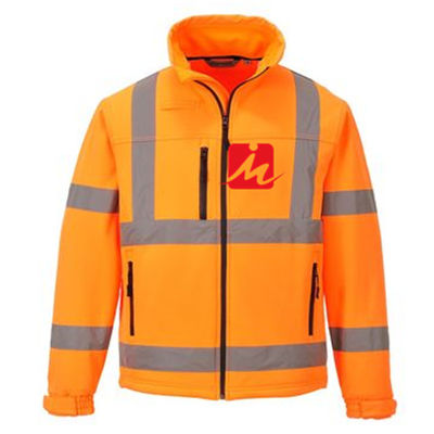 EN471高い可視性の衣服の柔らかい反射安全Softshellのジャケット