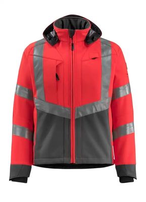 人のsoftshellのジャケットの蛍光色反射色のジャケットのworkwearのsoftshellの防水ジャケット