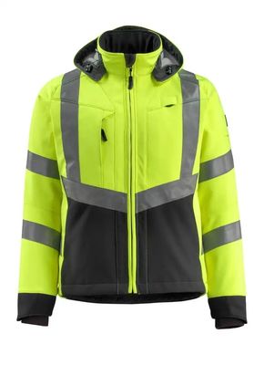 人のsoftshellのジャケットの蛍光色反射色のジャケットのworkwearのsoftshellの防水ジャケット