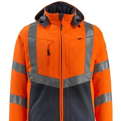 人のsoftshellのジャケットの蛍光色反射色のジャケットのworkwearのsoftshellの防水ジャケット