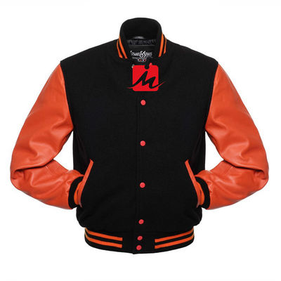 通気性の刺繍のデニムのジャケットの注文の長い袖の野球の学校代表のジャケット